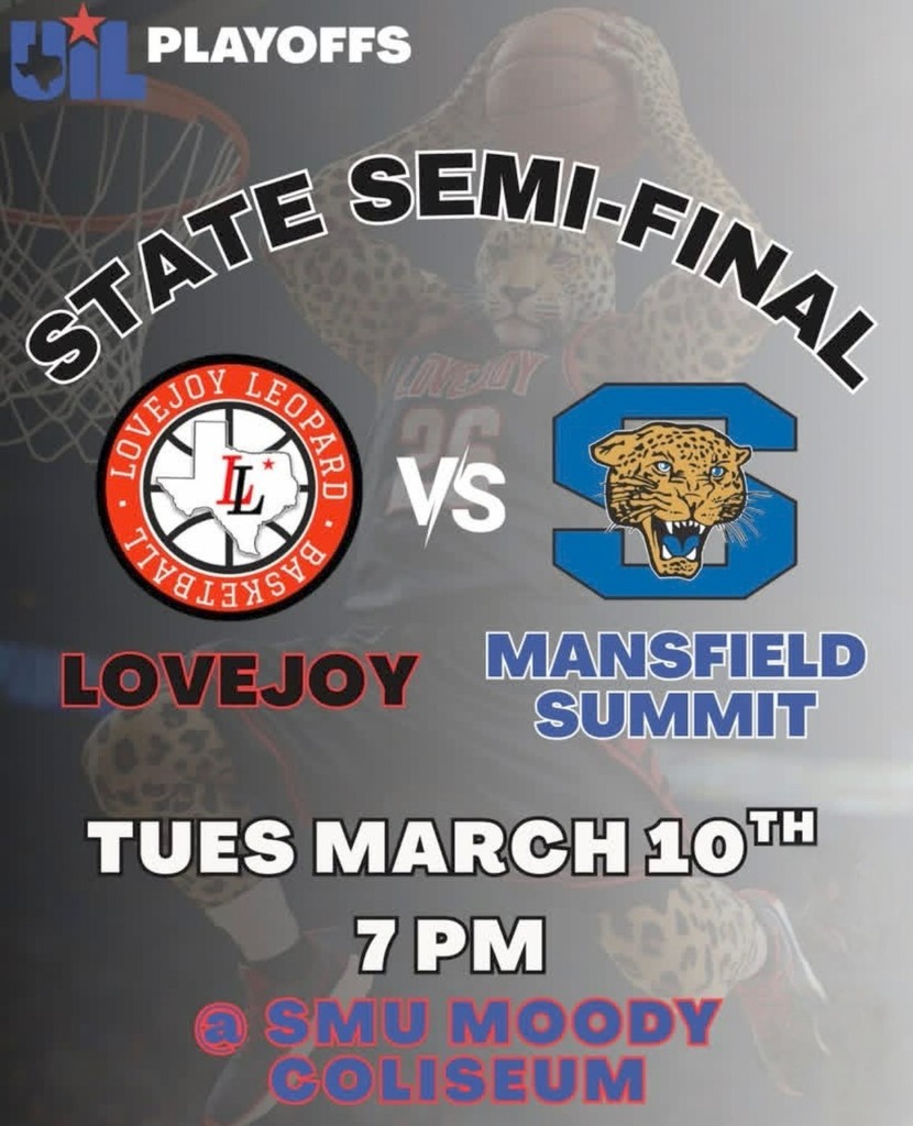 Basketball game poster featuring two team logos, one with a leopard and one with a tiger.