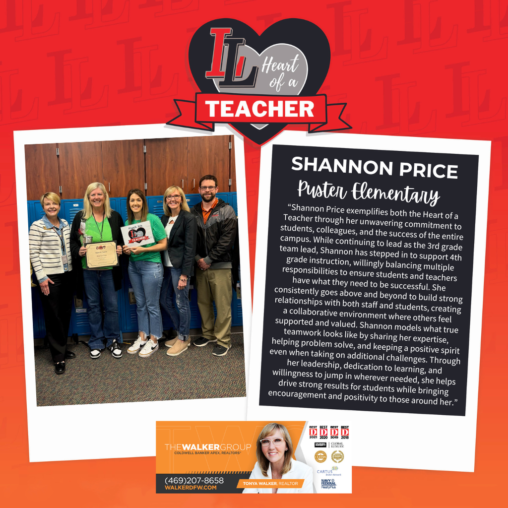 A group of smiling people stands near a red background. One person holds a certificate. Text reads "Shannon Price."