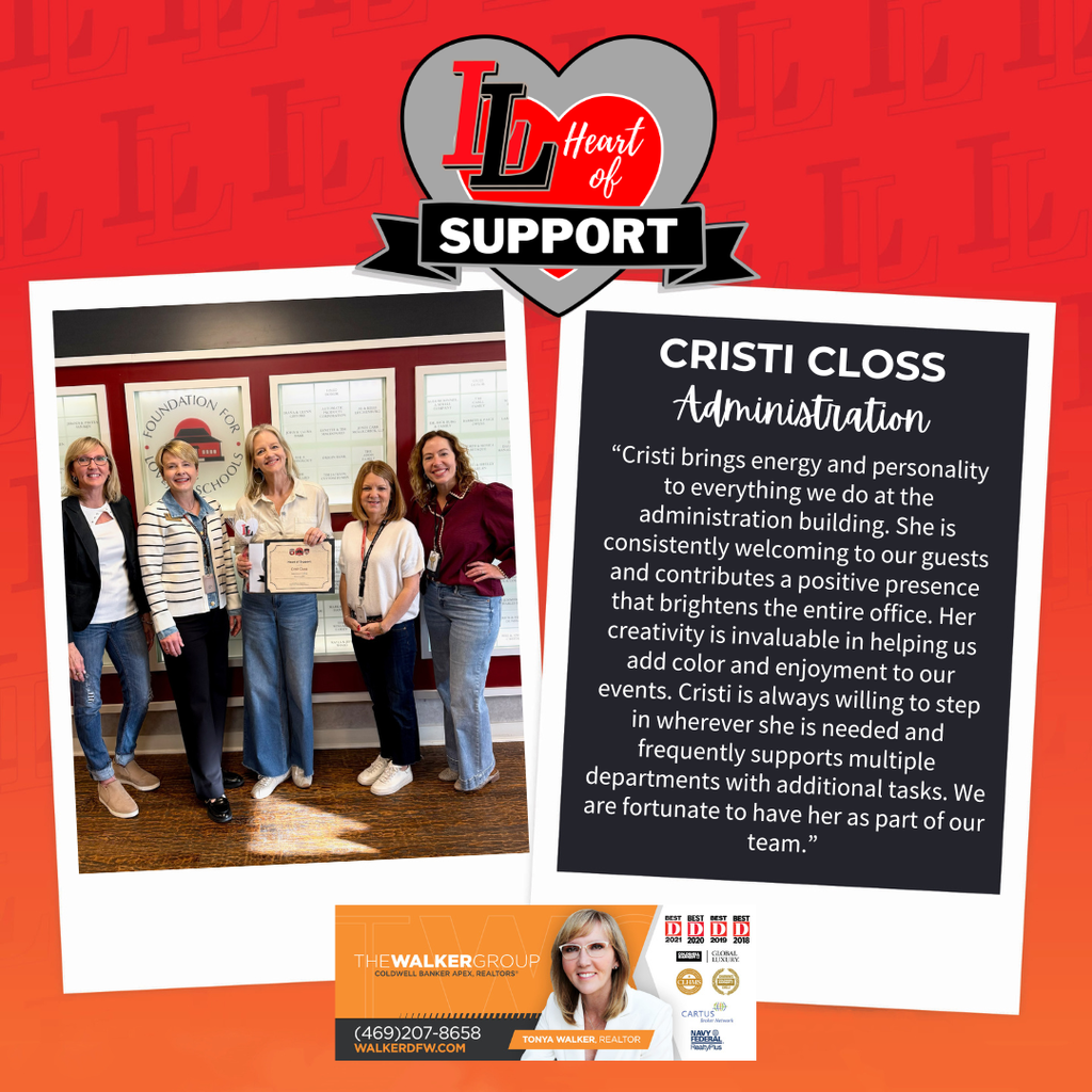 Two panels: left, women stand and pose with a certificate; right, text highlights Cristi's contributions.