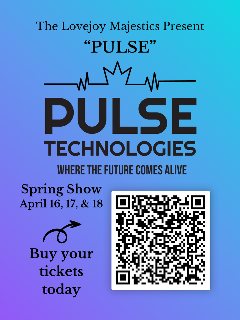 An event poster with a blue and purple gradient background. It promotes a technology event titled "PULSE TECHNOLOGIES."