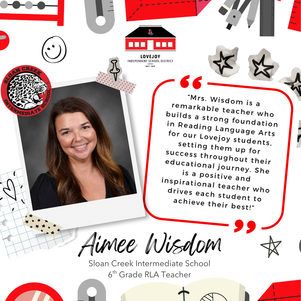 A collage includes a smiling woman, text praising her teaching, and icons like a house, book, and stars.