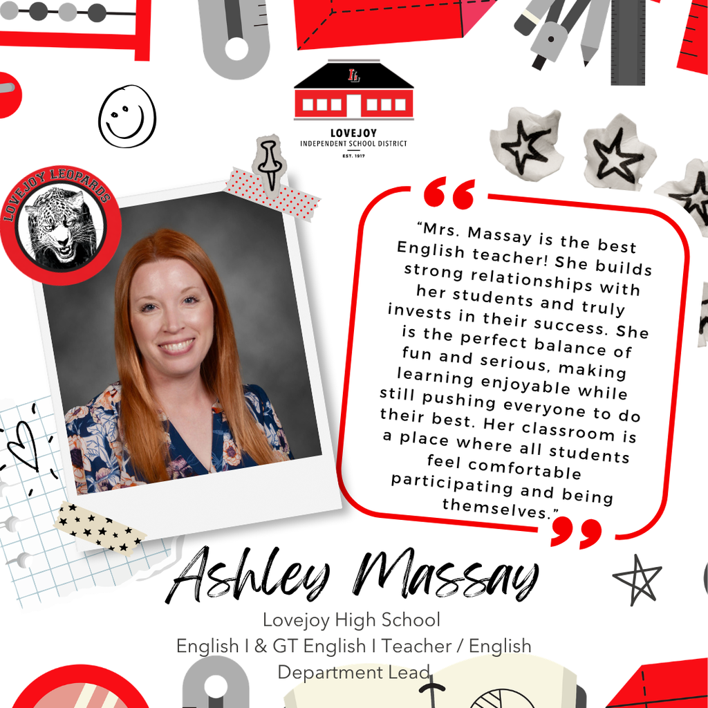 A poster with a smiling woman, "Ashley Massay," text, and a quote about her teaching approach.