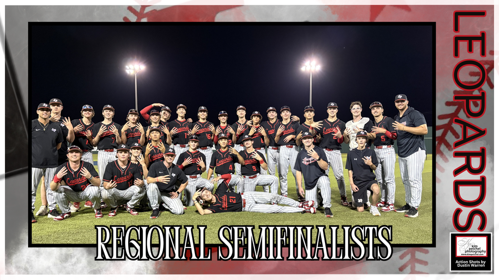 A sports team in uniform with a field in the background. The words "Regional Semifinalists" are displayed prominently.