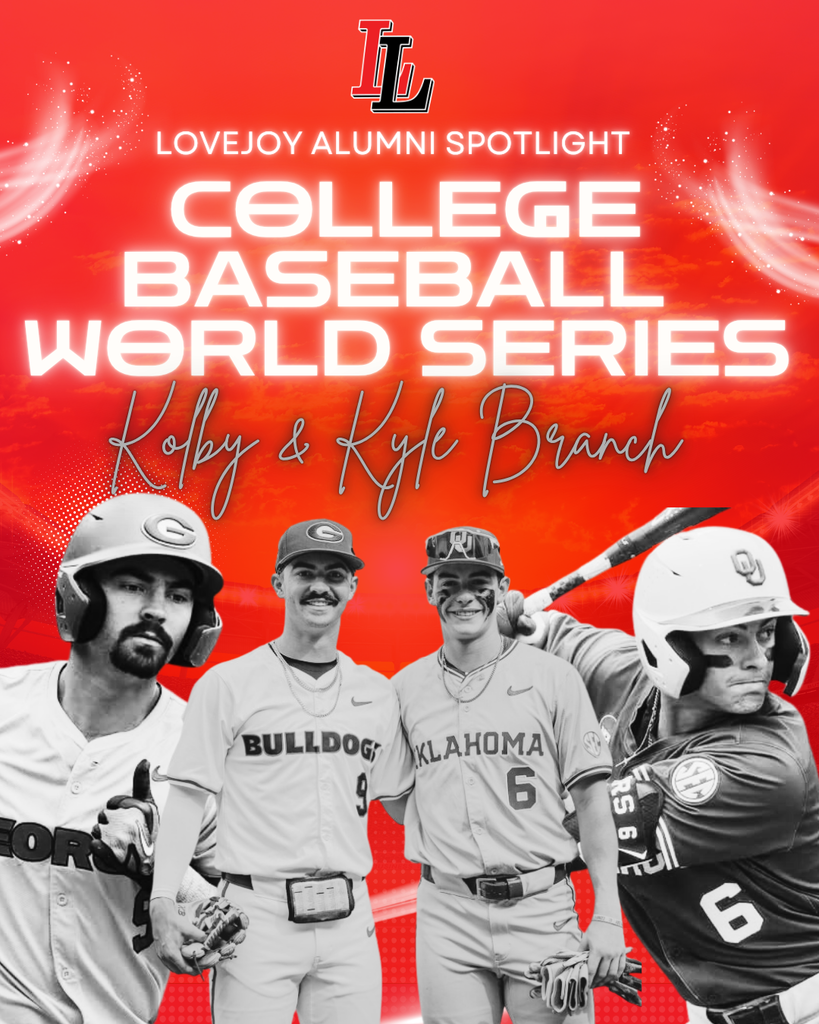 Four baseball players stand in front of a red background. They wear helmets and uniforms, with one holding a bat.