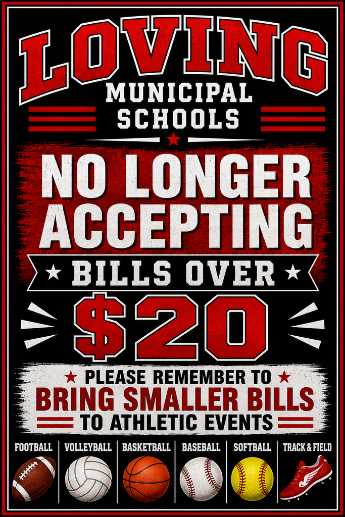 No Bills over $20 at any athletic event