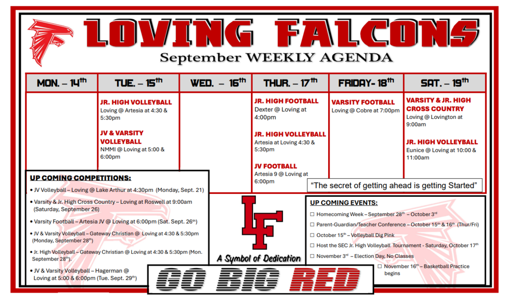 weekly agenda