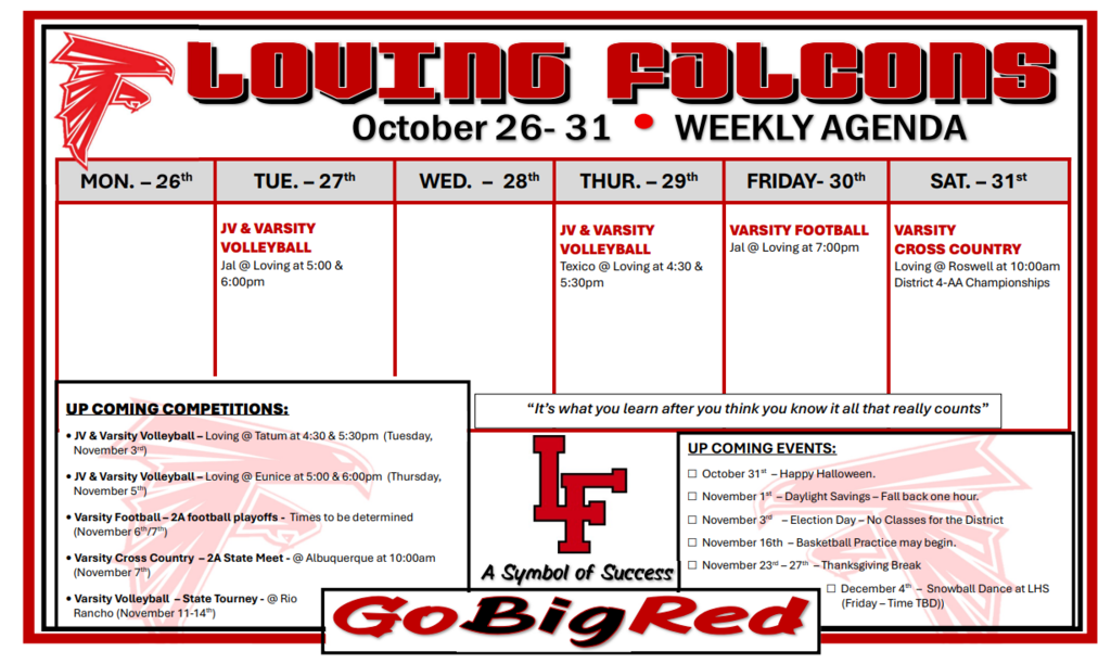 weekly agenda