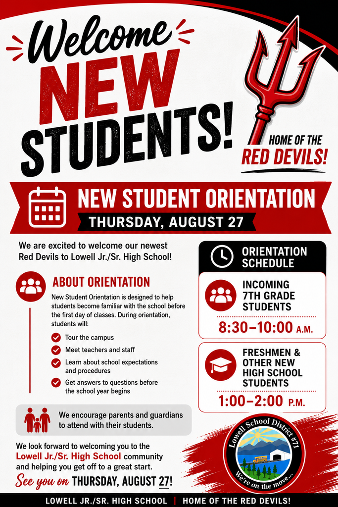 New Student Orientation Announcement.