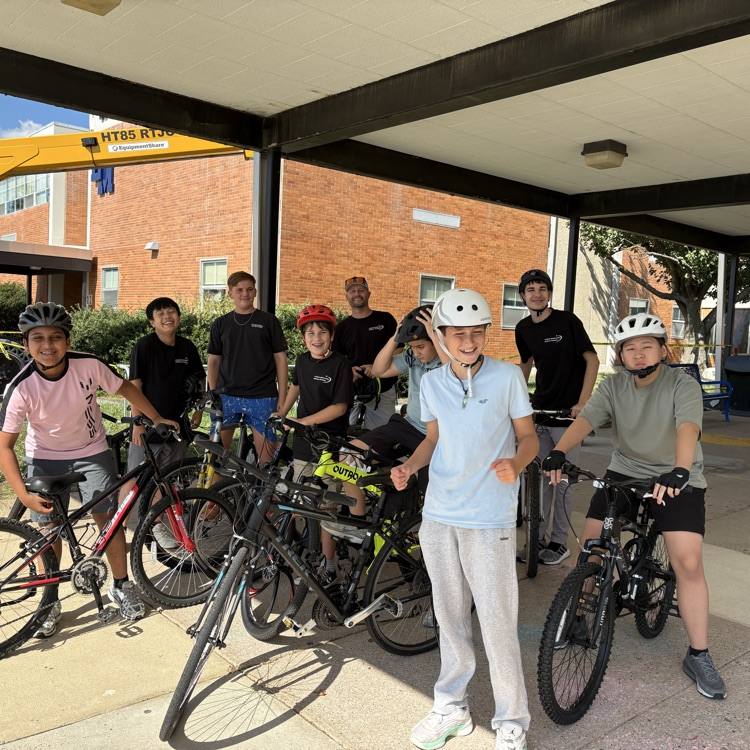 Students on bikes