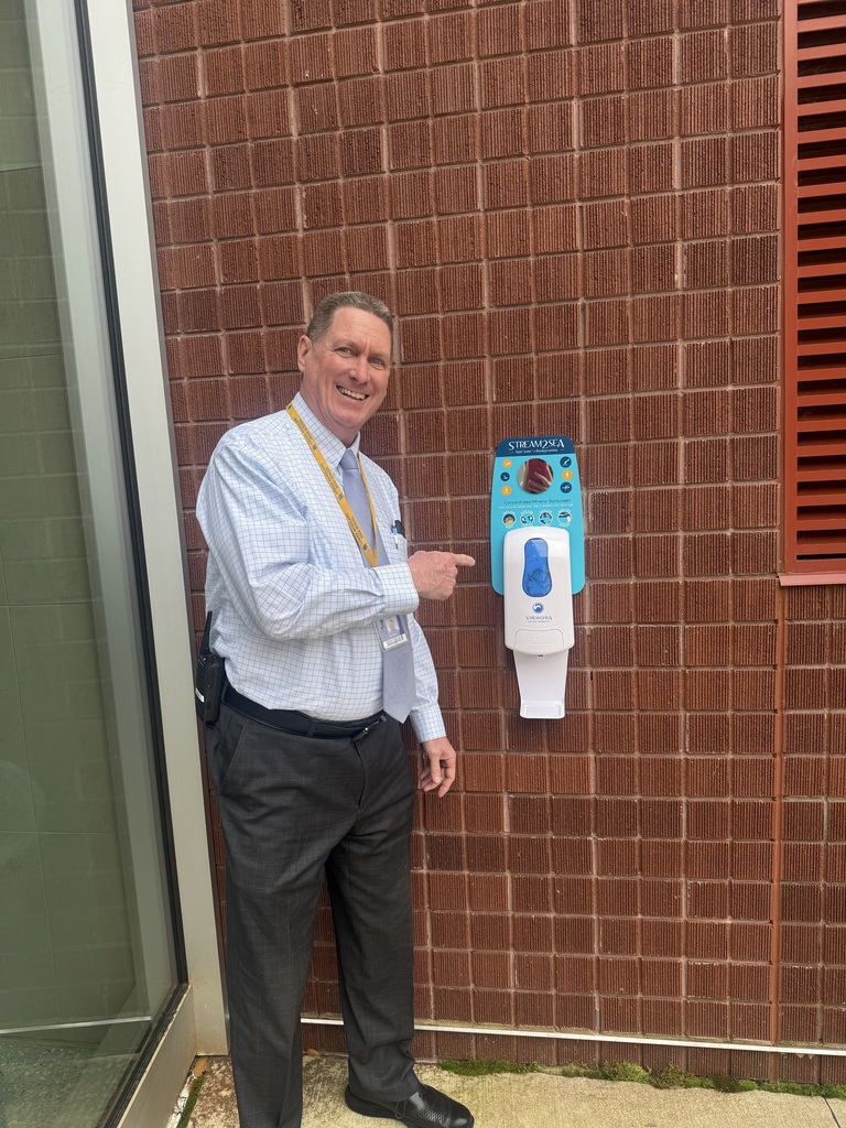 Sunscreen dispenser at High School