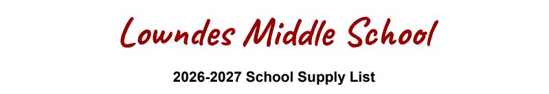 LMS Supply List
