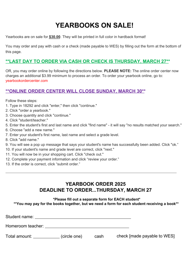 Yearbook Info
