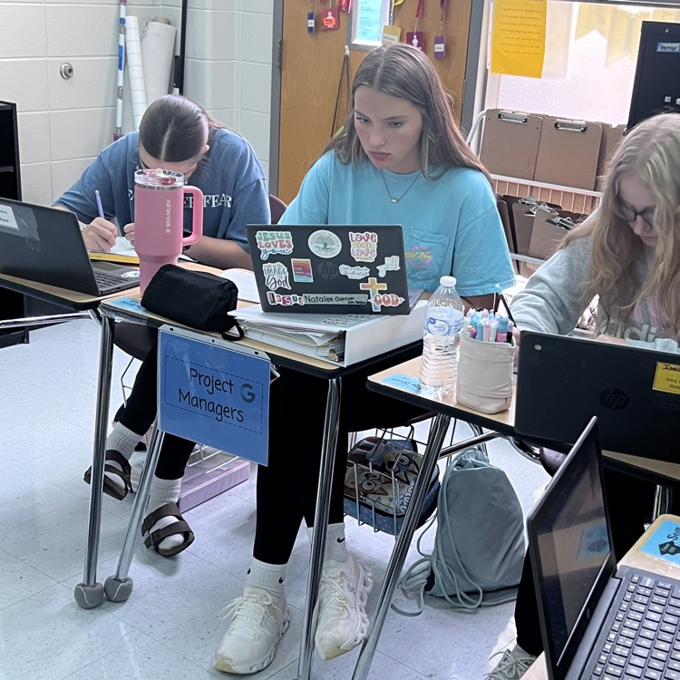 students working in groups 