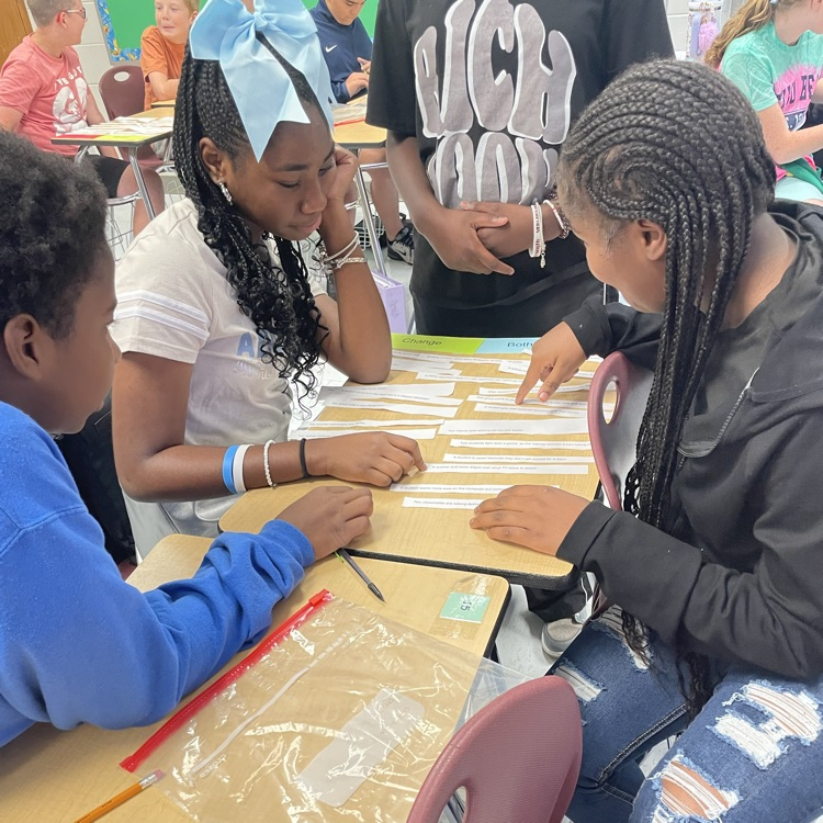students working in groups 
