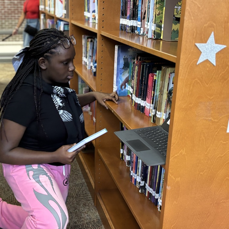 student looking for books