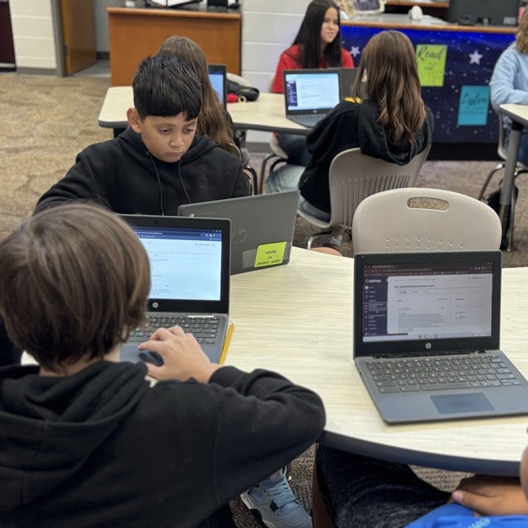 students working on Chromebooks
