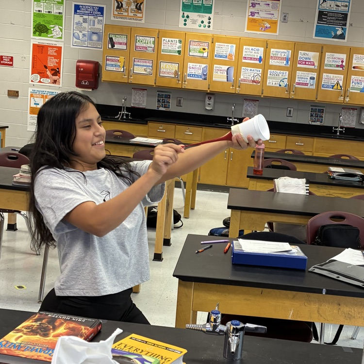 students doing experiment