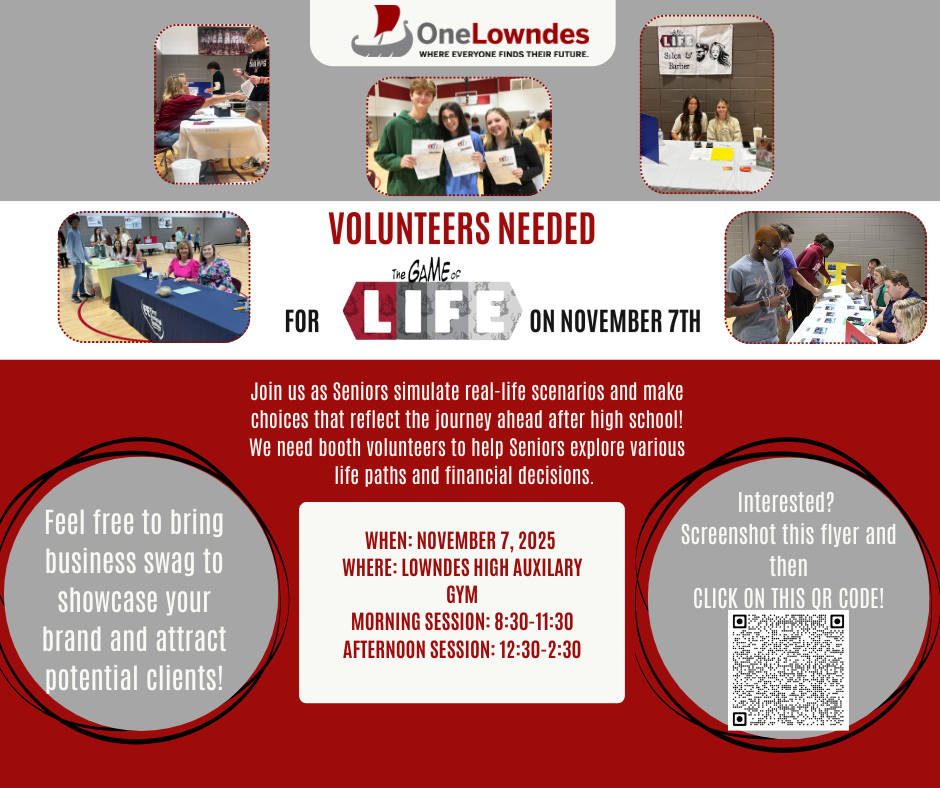 Game of Life Volunteers needed flier with QR code