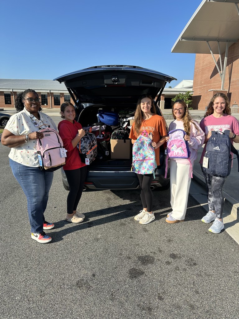 School Supply drive supplies being loaded