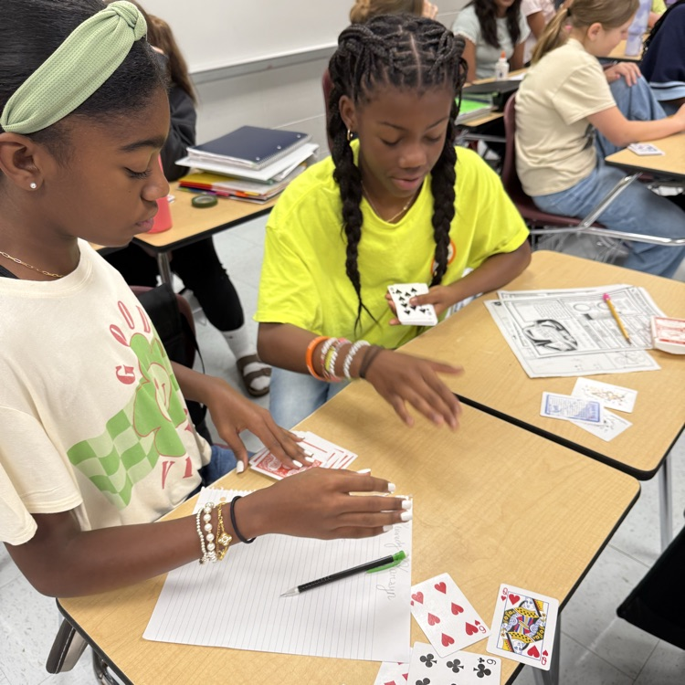 students working on math activity