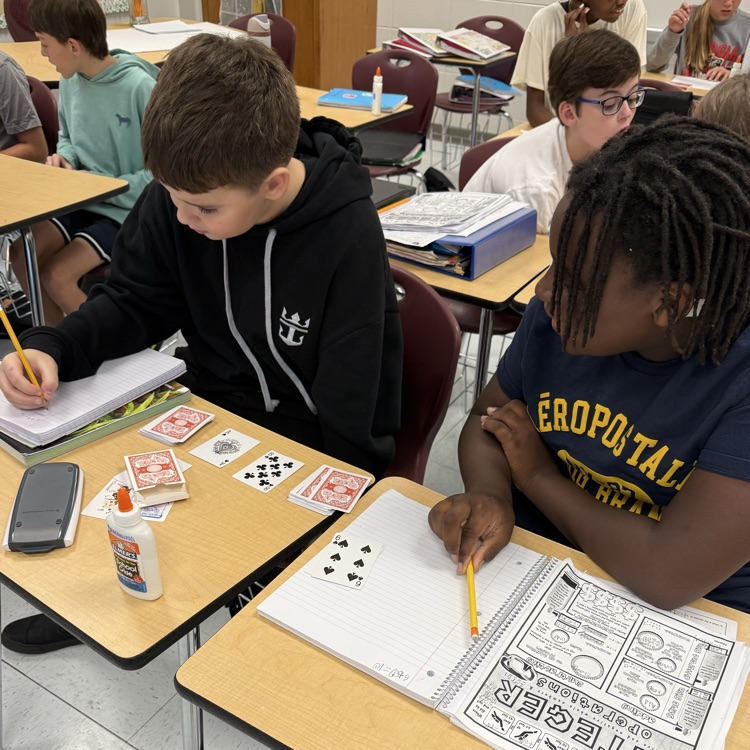 students working on math activity