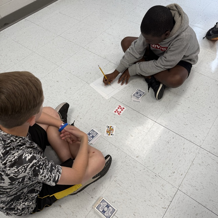 students working on math activity