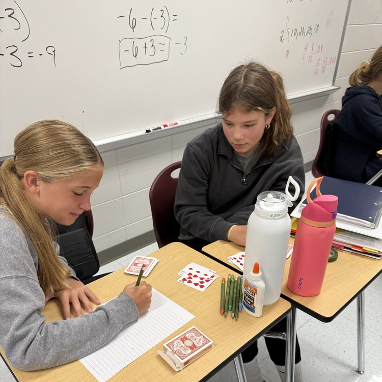 students working on math activity