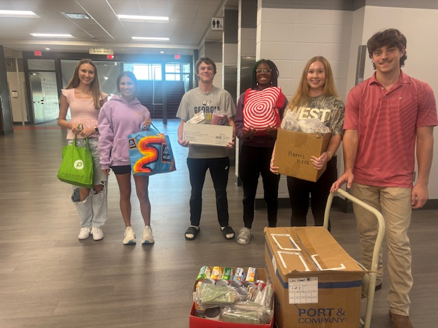 HOSA students with donations for the Ronald McDonald House