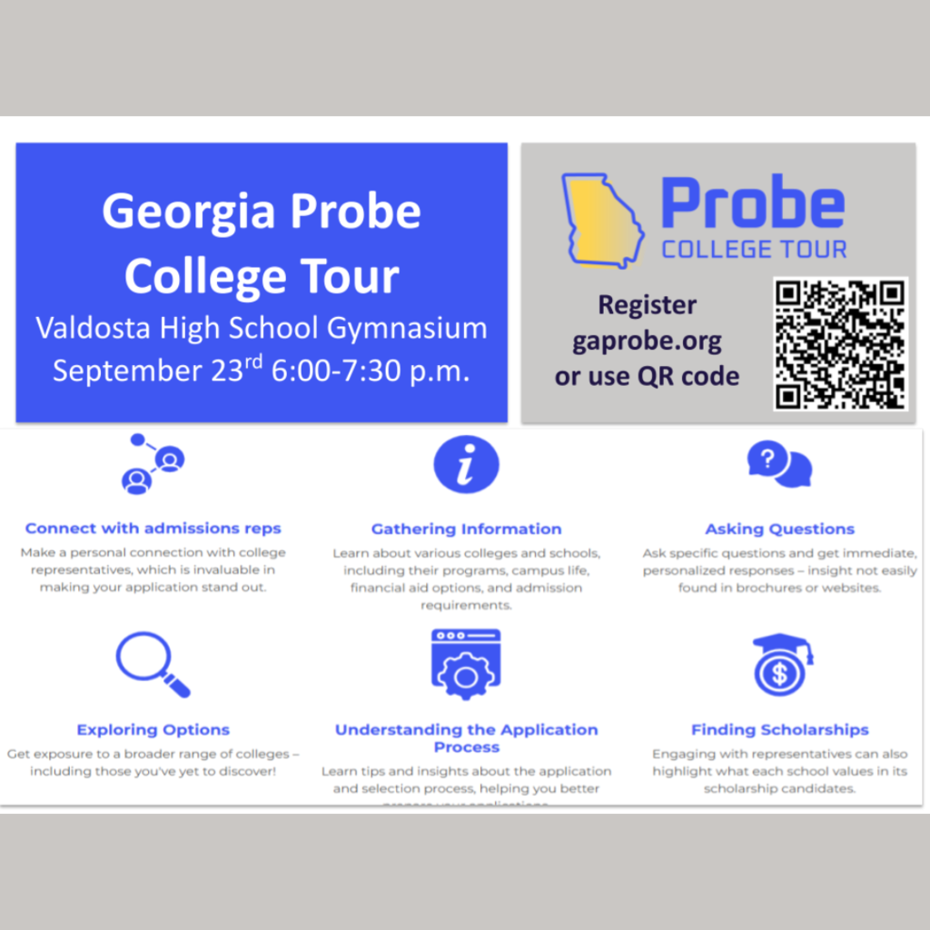 Georgia Probe College Tour at  Valdosta High Gymnasium September 23rd 6-7:30pm