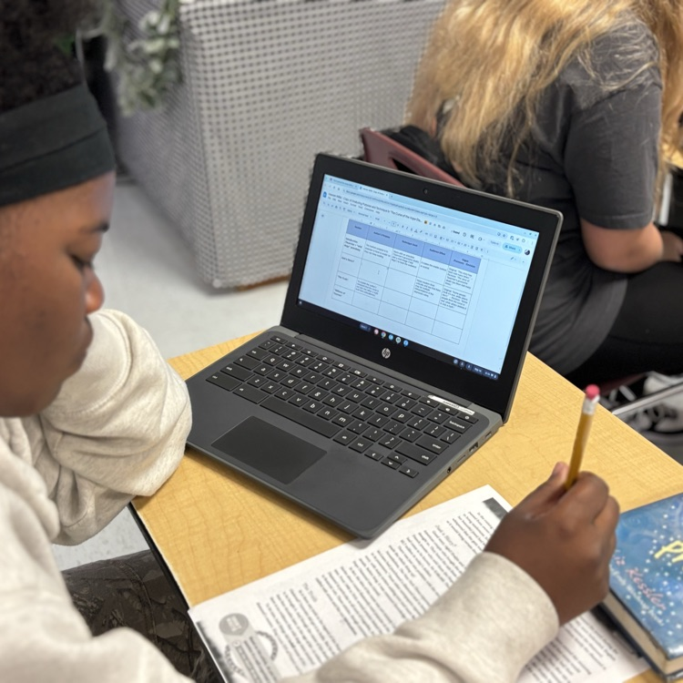 student writing