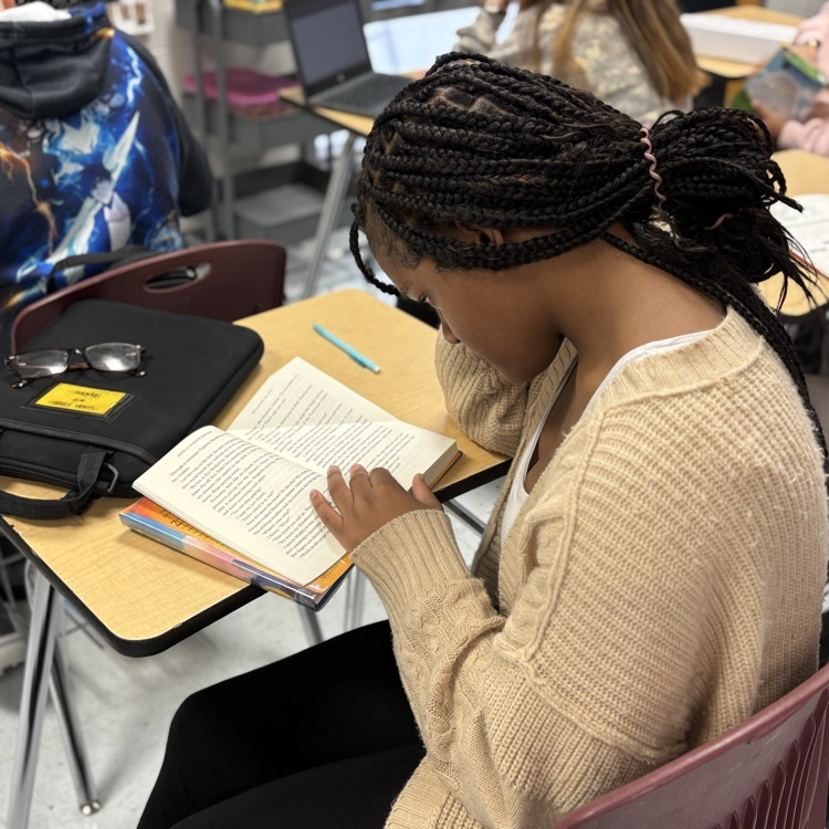 student reading