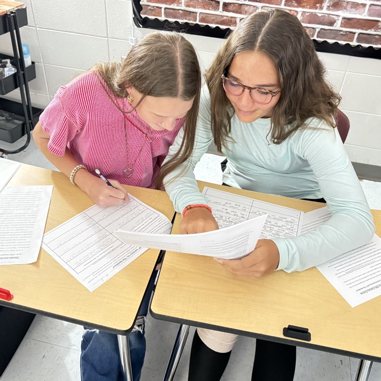 students comparing texts