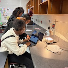 students doing heat transfer lab
