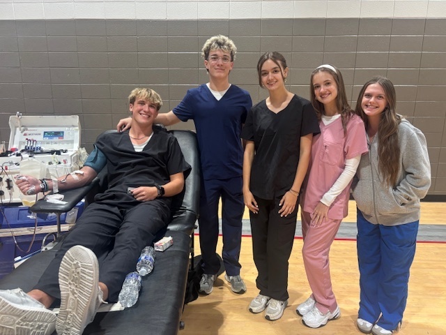 Students at Blood Drive