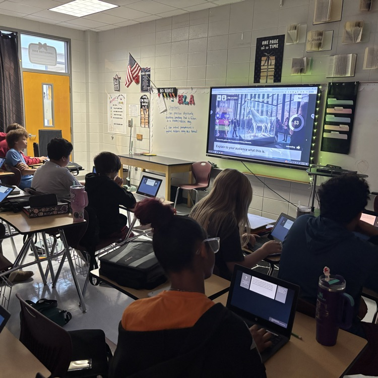 students writing