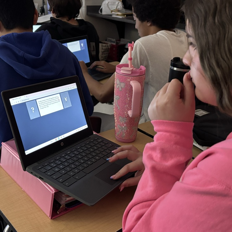 students writing