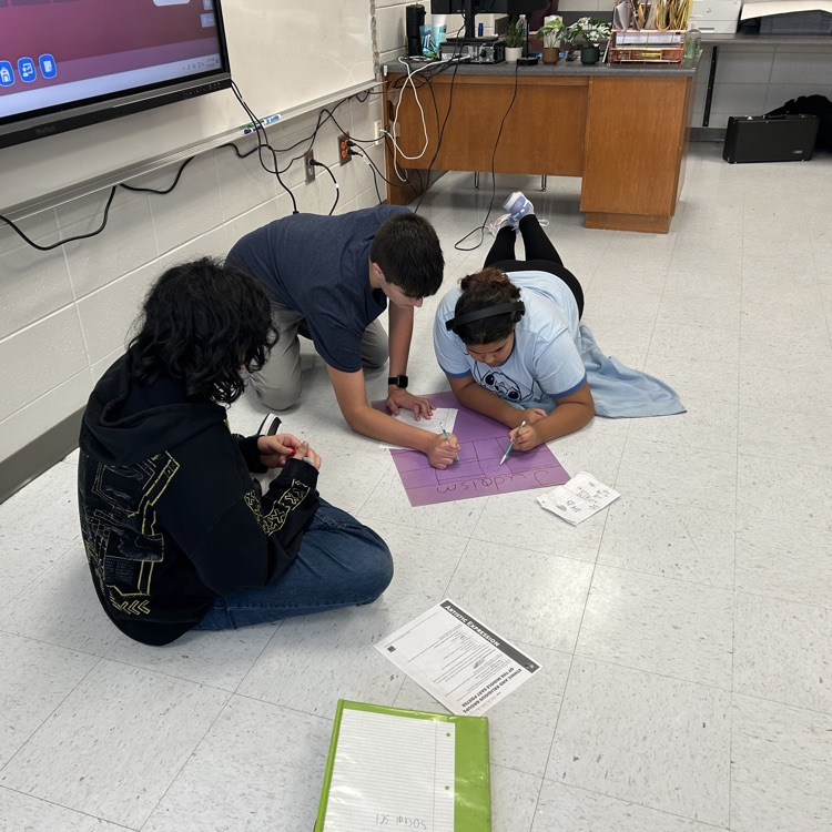 students working in groups