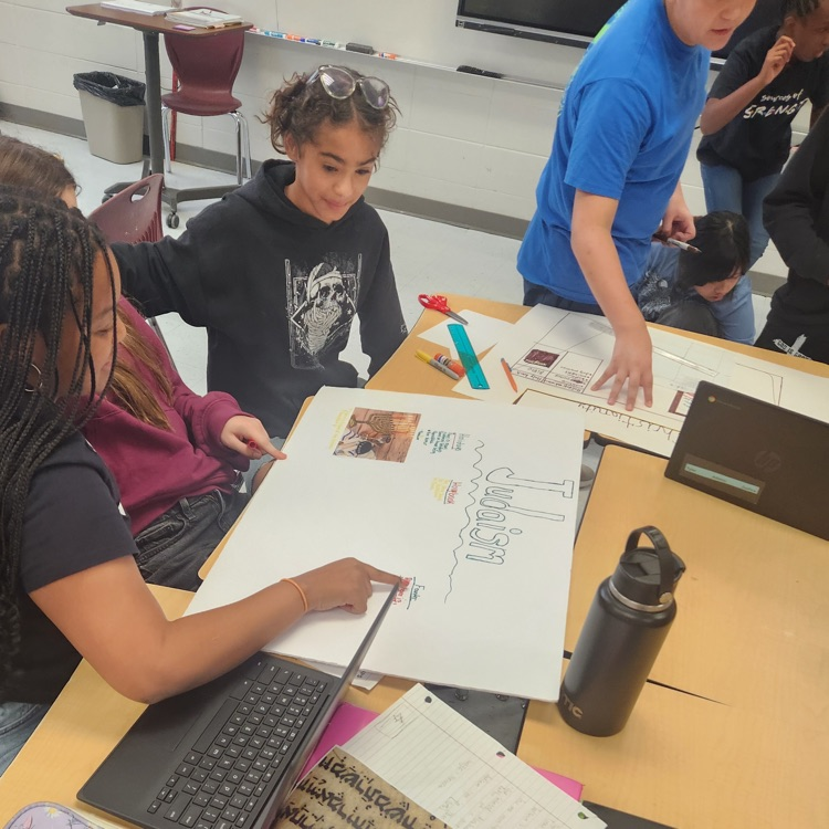 students working in groups