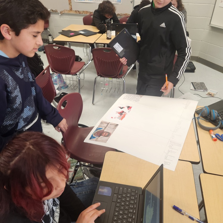 students working in groups