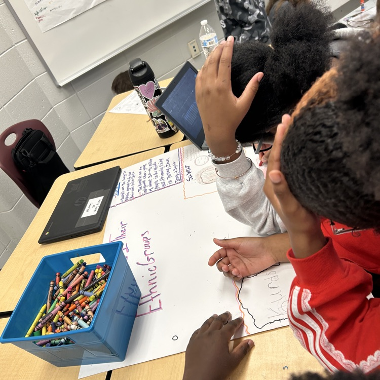 students working in groups