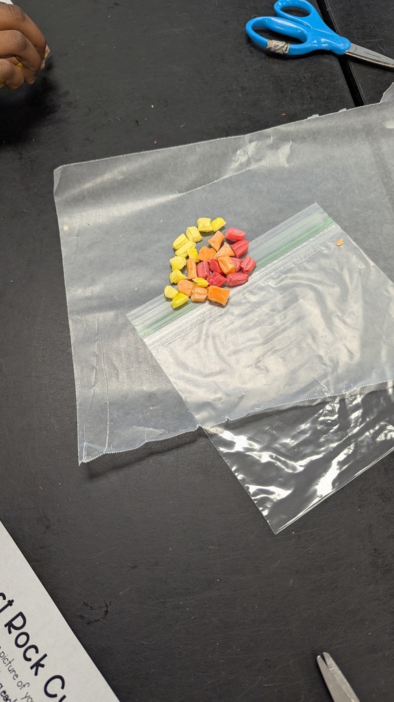 Who knew geology could be so sweet? 🍬 Students in Mrs. Busby’s and Mrs. Akuoko’s classes turned Starbursts into “rocks” to explore how they change through geologic processes and to classify them by their formation using the rock cycle! #CandyScience #HandsOnLearning