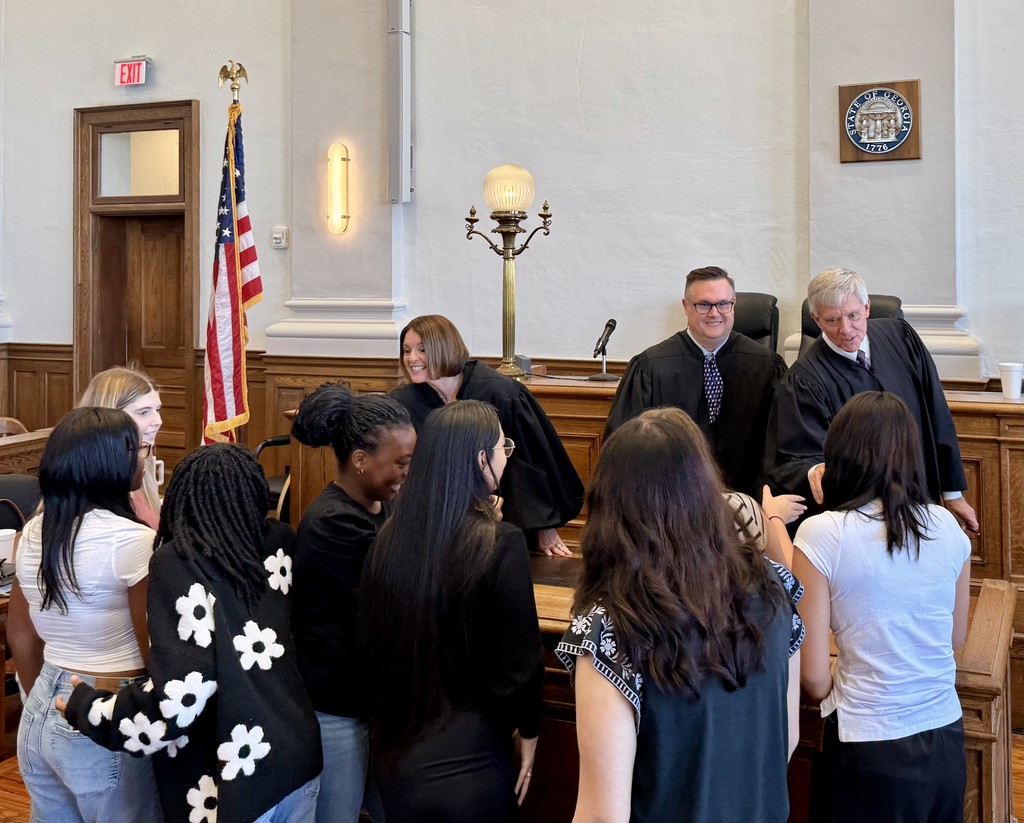 Students meeting judges