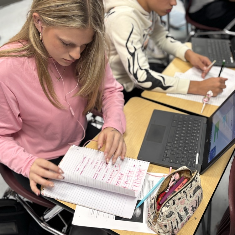 students researching 
