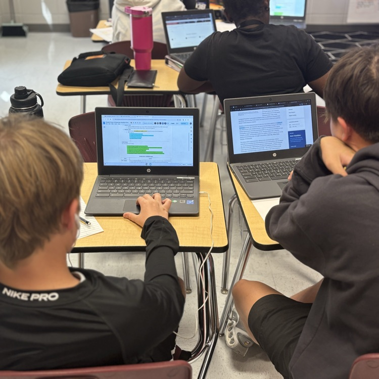 students researching 