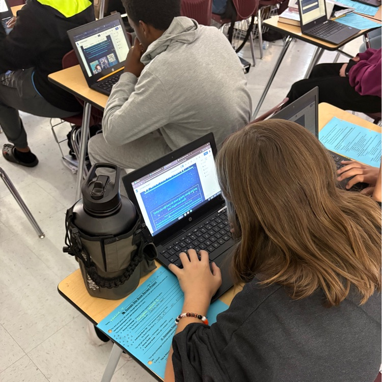 student creating website