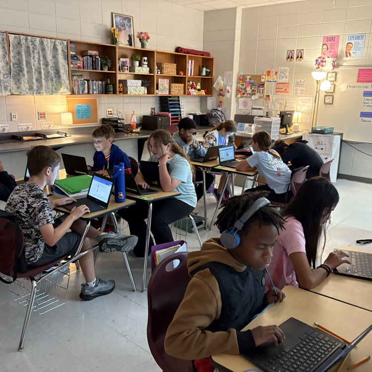 students working on collaborative project
