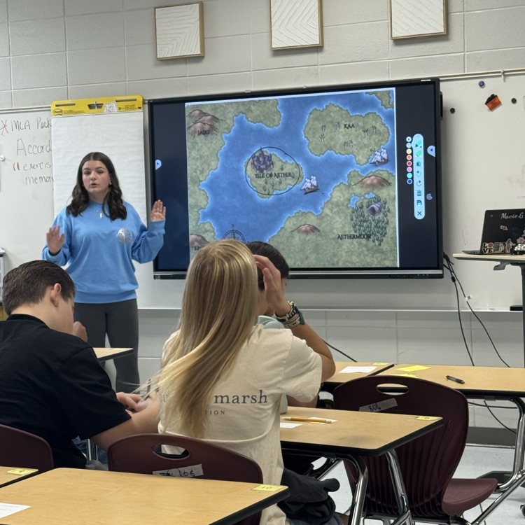 student presenting narrative