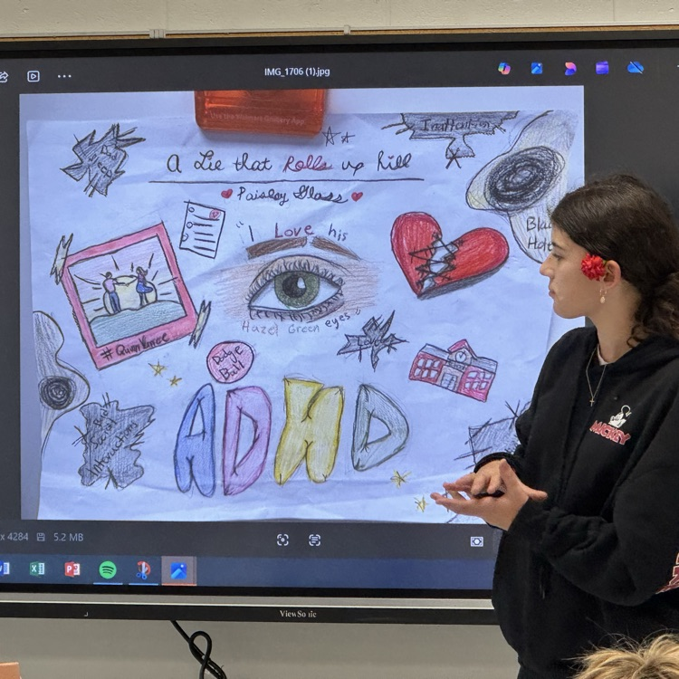 student presenting narrative