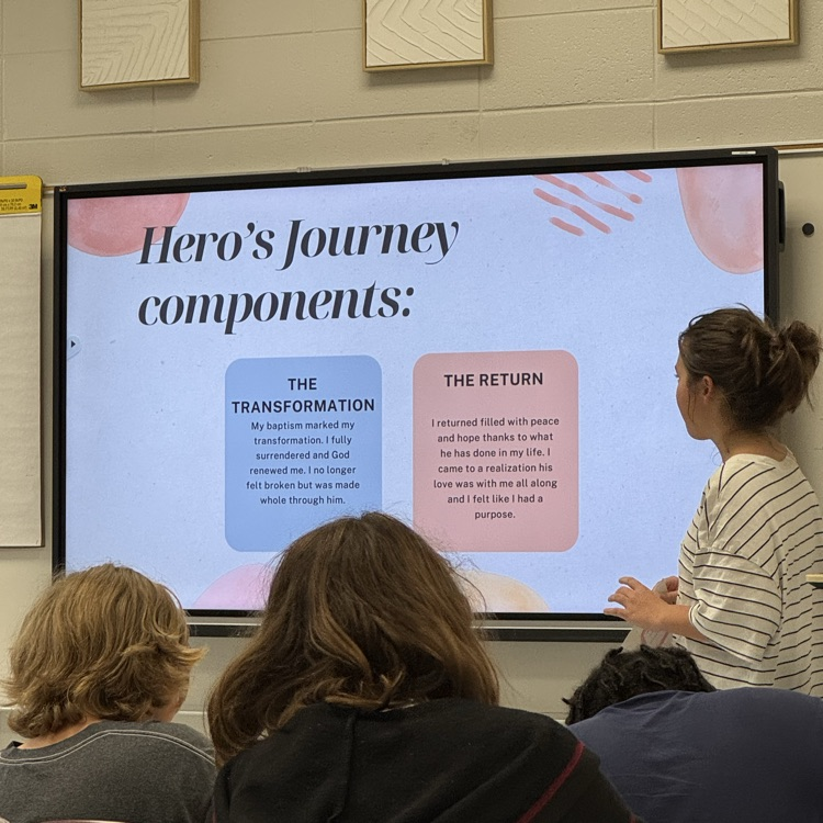 student presenting narrative