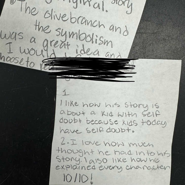 student presenting narrative